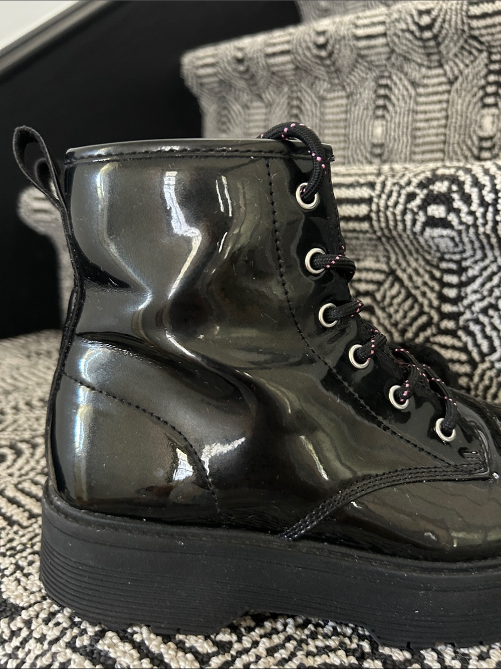 Skechers Black Patent Platform Boots - Picture 4 of 9